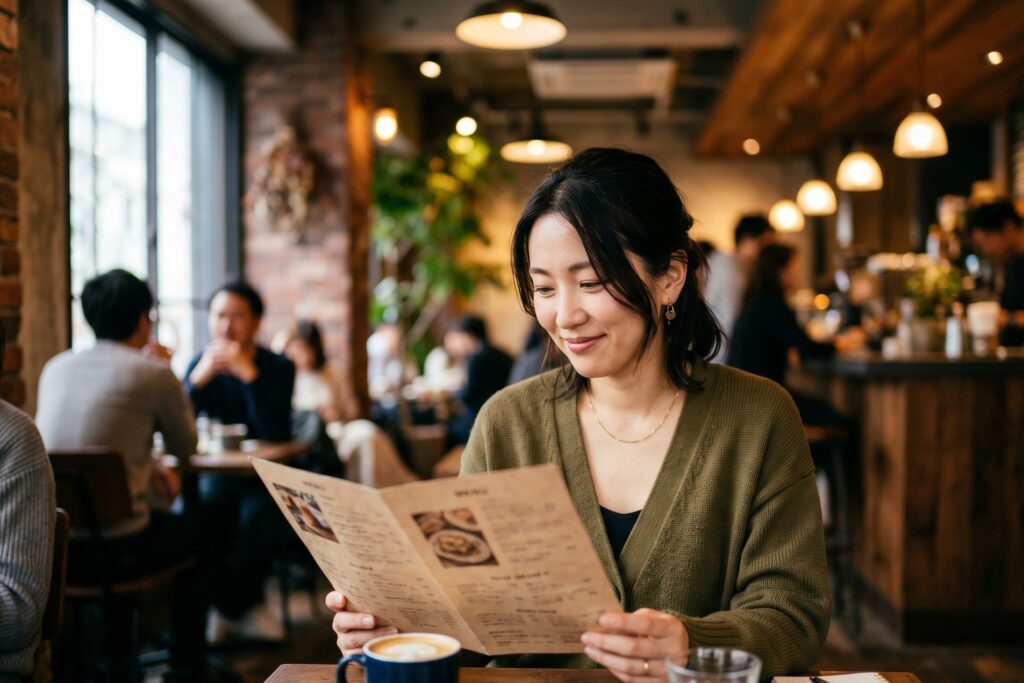 カフェで直感的にメニューを選ぶ人(アフェクトのイメージ)