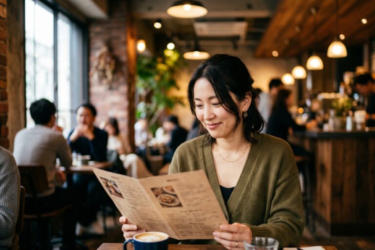 カフェで直感的にメニューを選ぶ人（アフェクトのイメージ）
