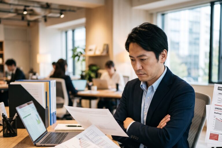 サンクコスト効果で事業の撤退を悩むビジネスパーソン